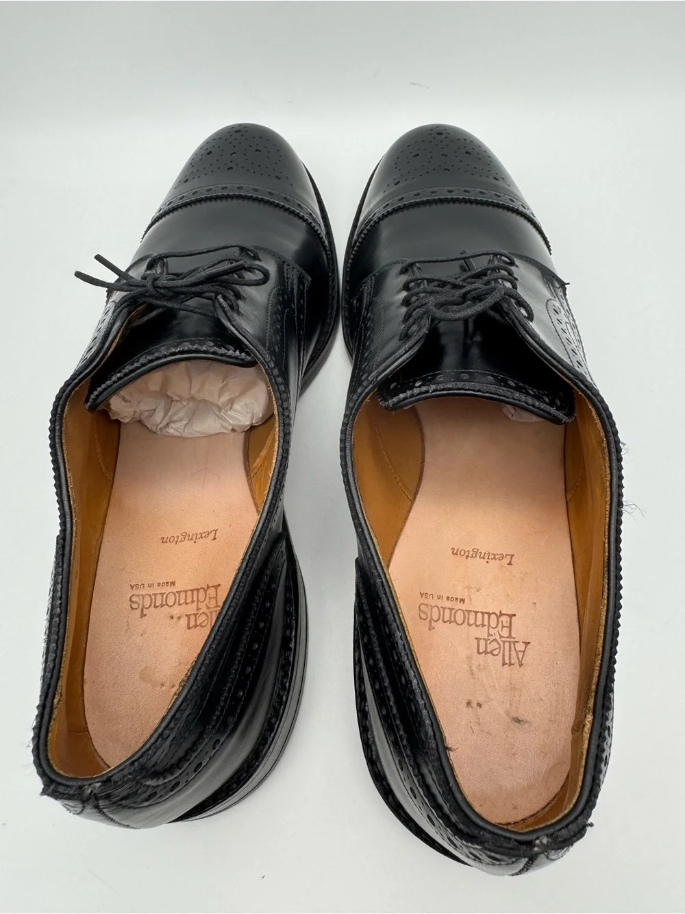 Allen Edmonds Lexington Cap Toe Oxford Dress Shoes Black Leather Men Size 11.5 B